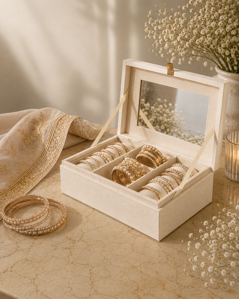 Three Rod Ivory Bangle Trousseau | Made To Order