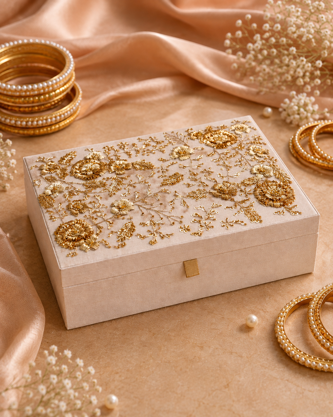 Three Rod Ivory Bangle Trousseau | Made To Order