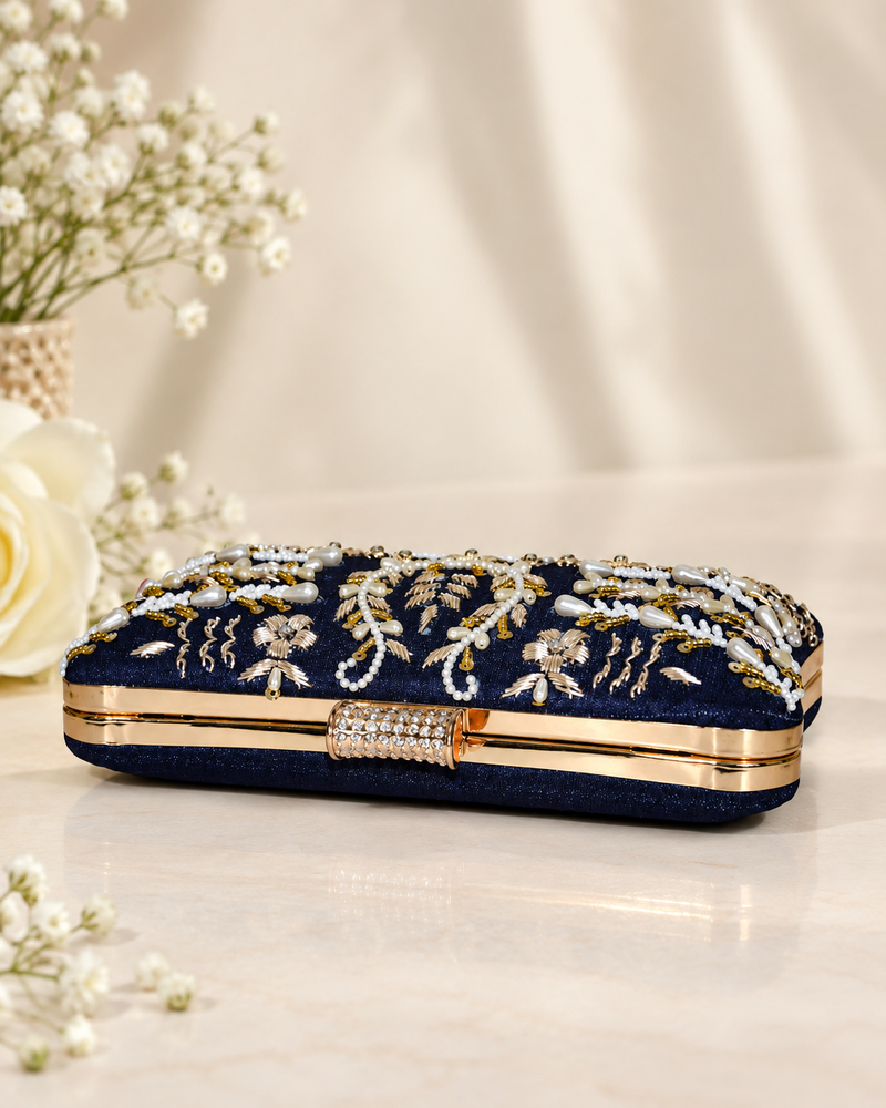 Pillow Zari Clutch | Blue