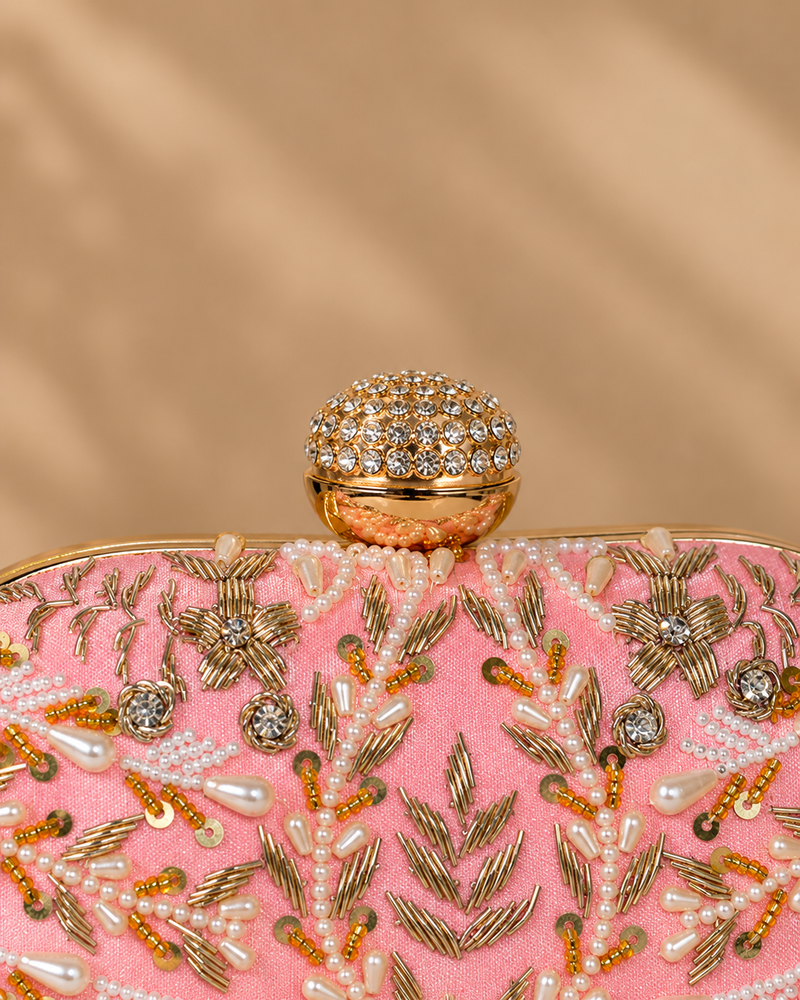 Capsule Zari Clutch | Pink