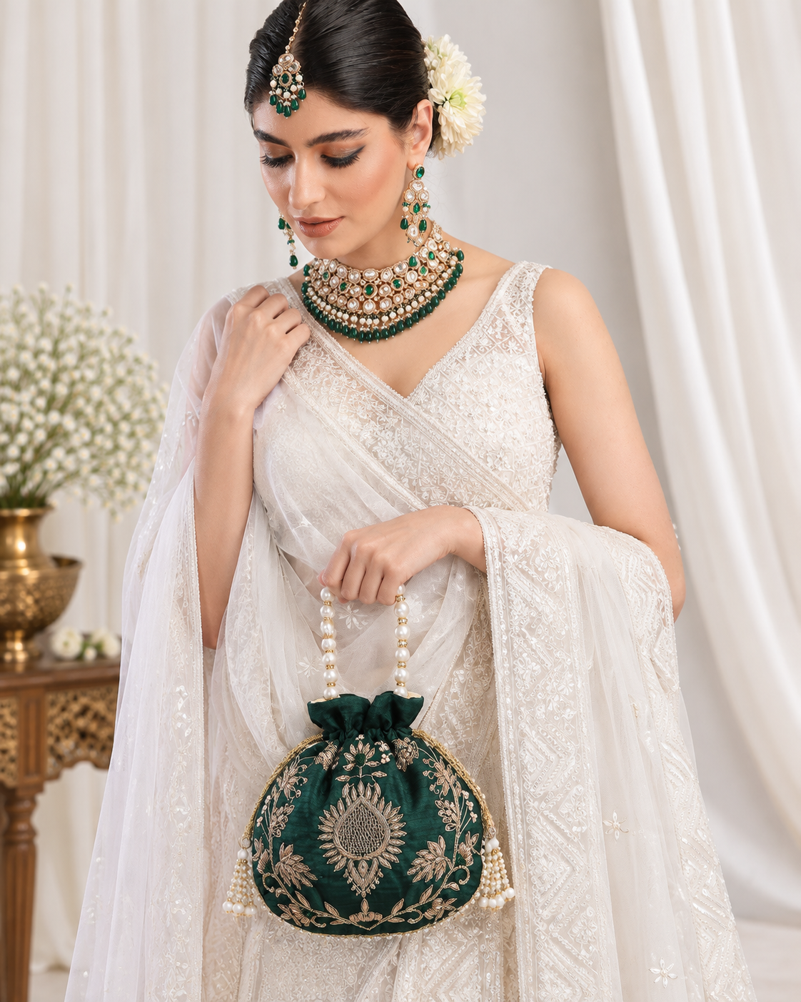Maira Zardozi Green Potli