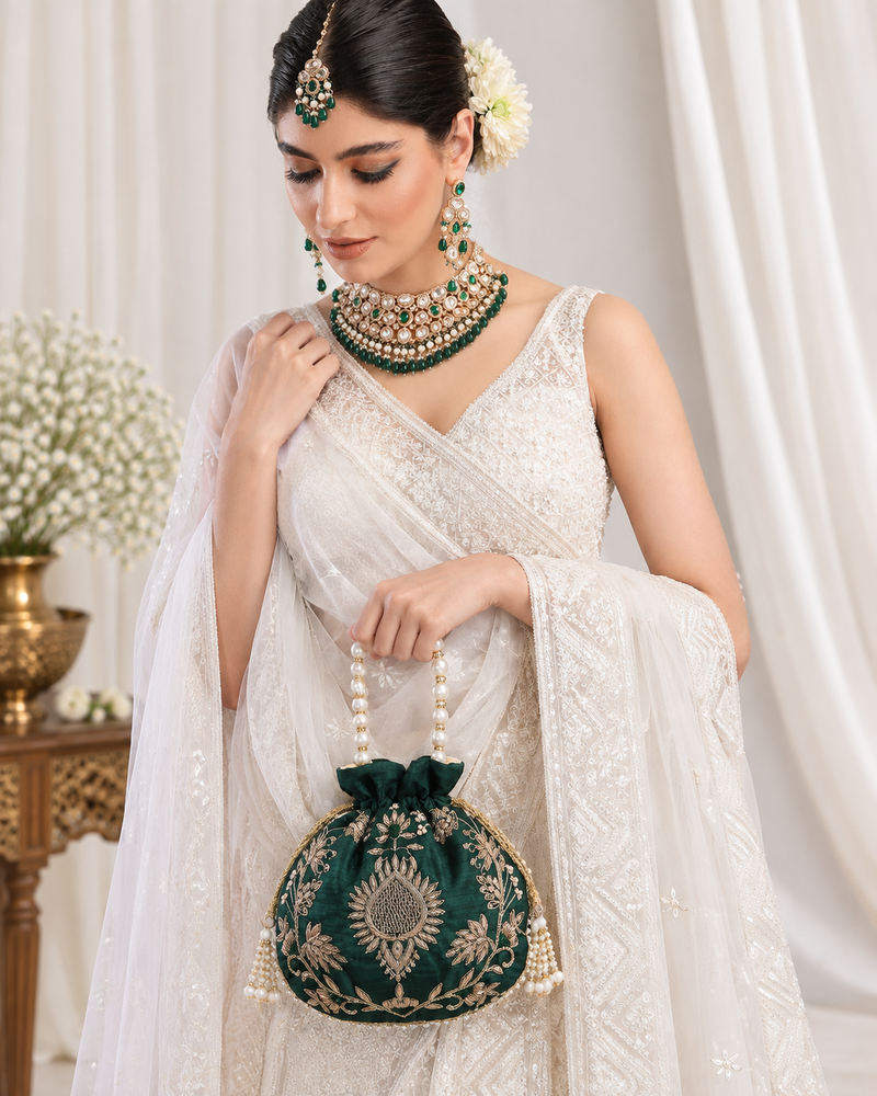 Maira Zardozi Green Potli