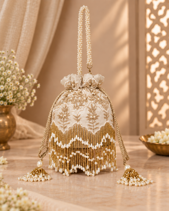 Chand Off White Potli | Made to Order