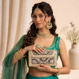 Bohemia Metal Envelope Clutch | Golden