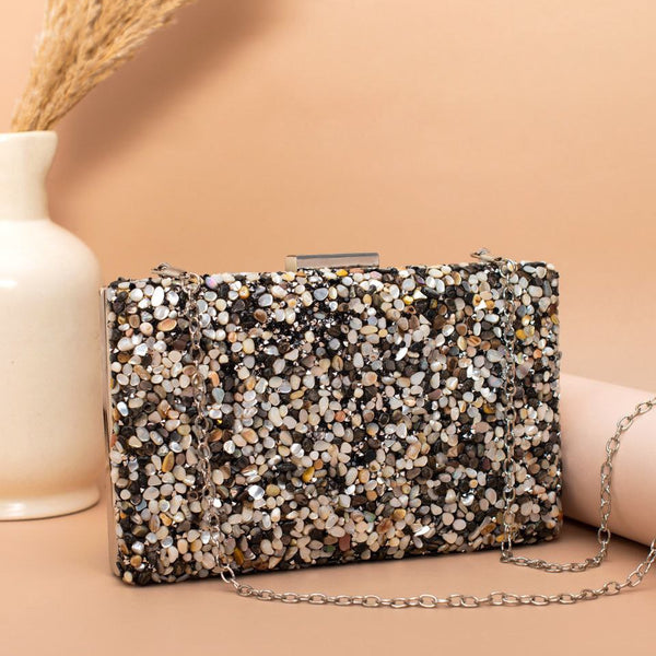 Gravel Stone Clutch | Black