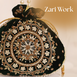 Maira Zardozi Pearl Green Potli