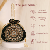Maira Zardozi Pearl Green Potli