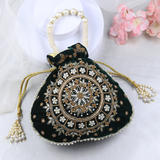 Maira Zardozi Pearl Green Potli