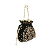 Maira Zardozi Pearl Green Potli