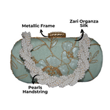 Anaya Capsule Mint Clutch