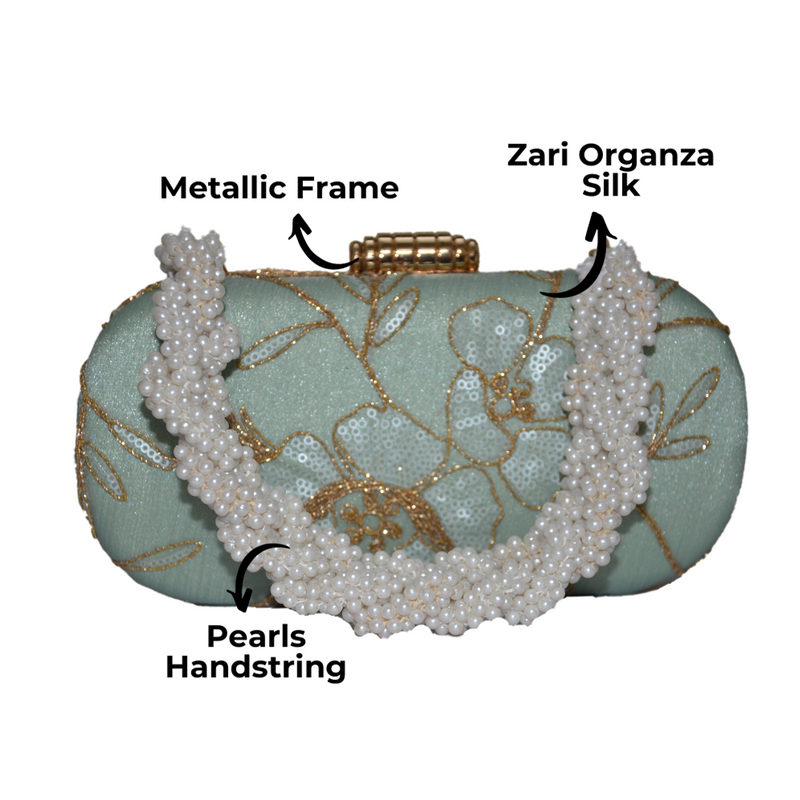 Anaya Capsule Mint Clutch