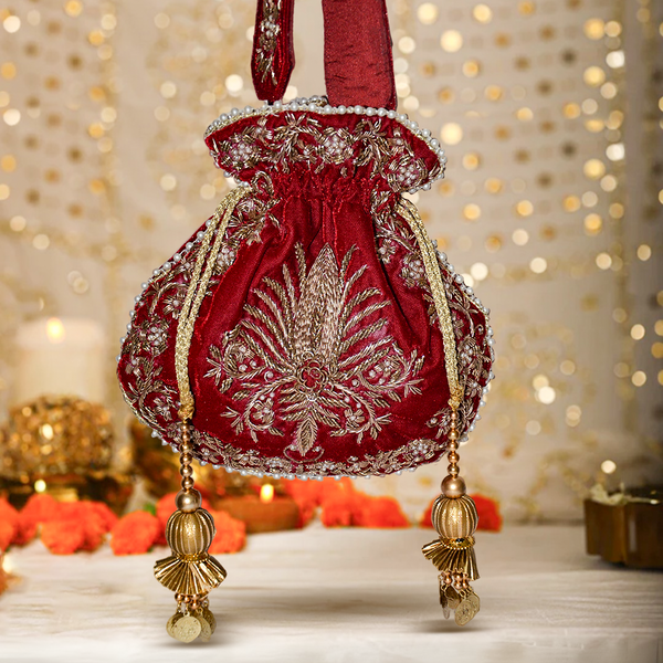 Raas Zardozi Red Potli