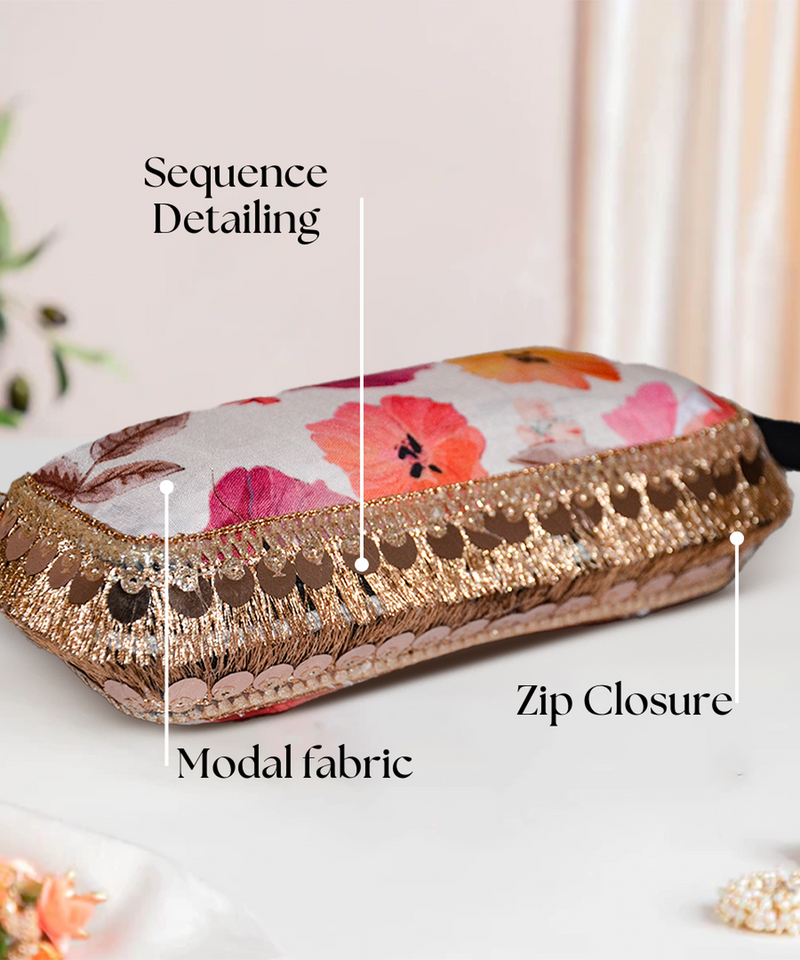 Modal Rectangular Sunglasses Case | Pink Bloom