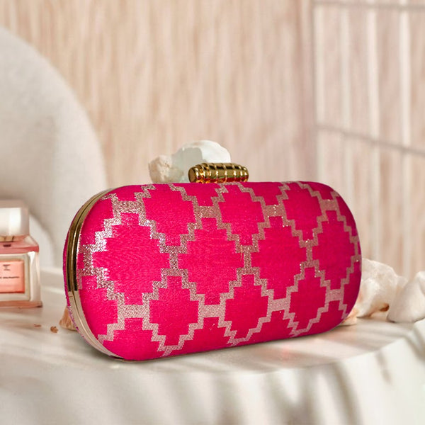 Anara Capsule Clutch | Pink - ArtFlyck