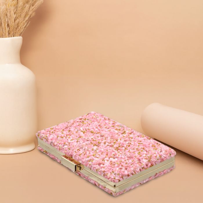 Gravel Stone Clutch | Pink