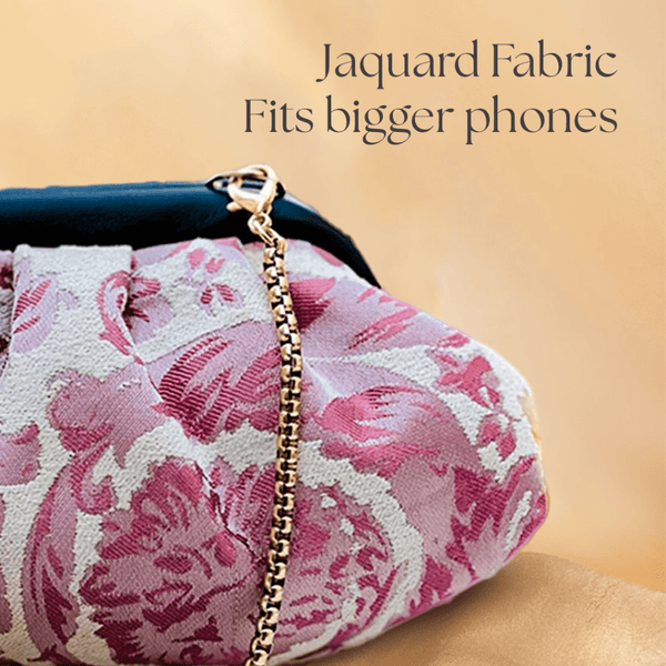 Jacquard Floral Pink Batua - ArtFlyck