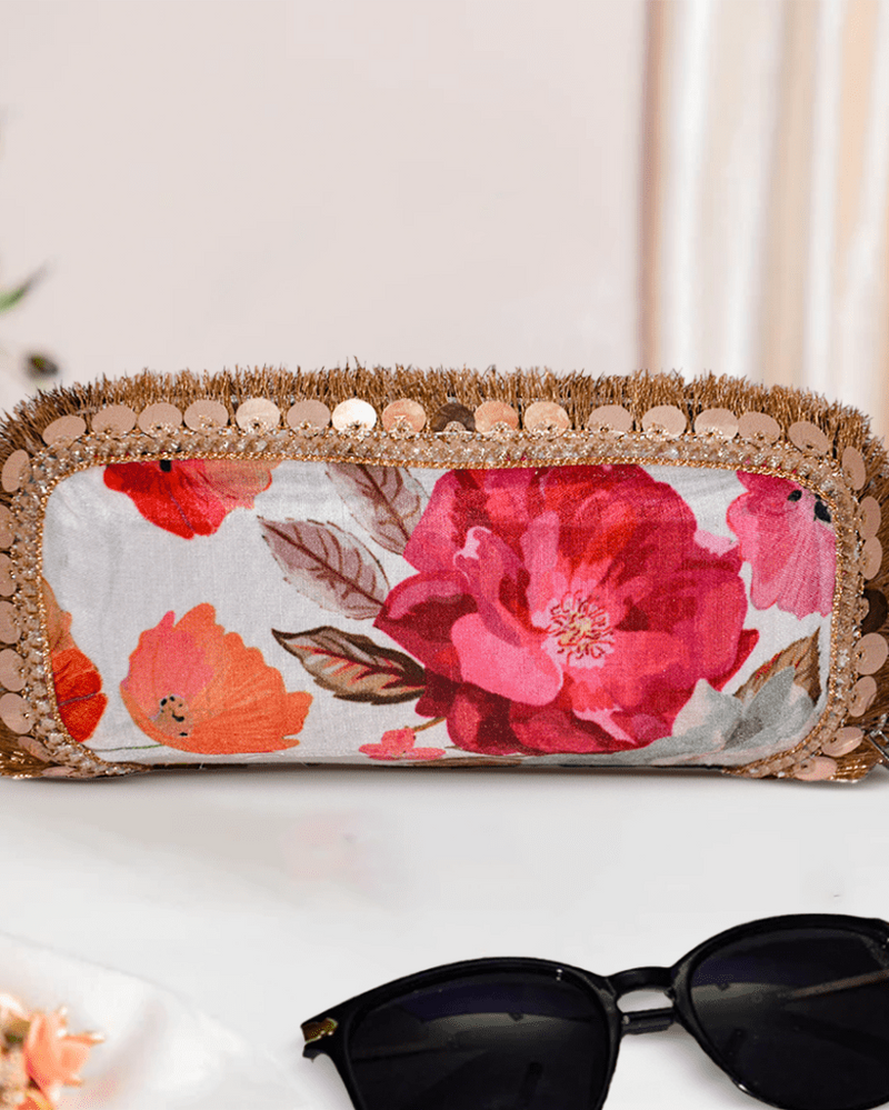 Modal Rectangular Sunglasses Case | Pink Bloom - ArtFlyck