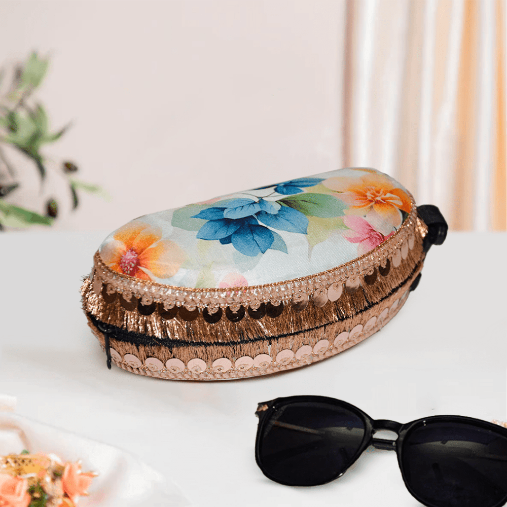 Étui à Lunettes Peint Main Fleuri Russe - Modèle Unique Fait Main