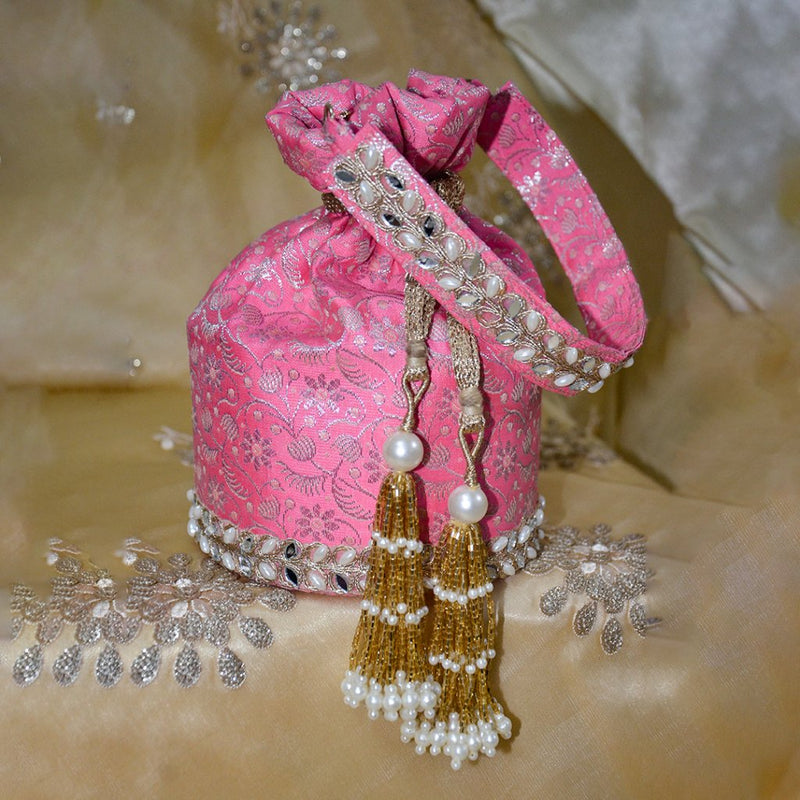 Naaz Banarasi Potli | Pink - ArtFlyck