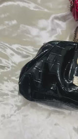 Alia Leatherite Black Batua
