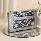 Bohemia Metal Envelope Clutch | Silver
