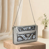 Bohemia Metal Envelope Clutch | Silver