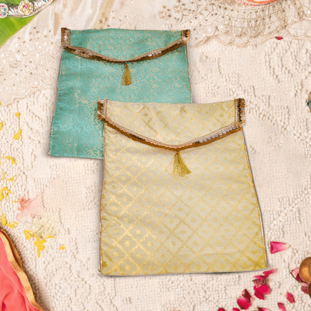 Suit / Saree Cover - Golden-Mint(Pack of 2)