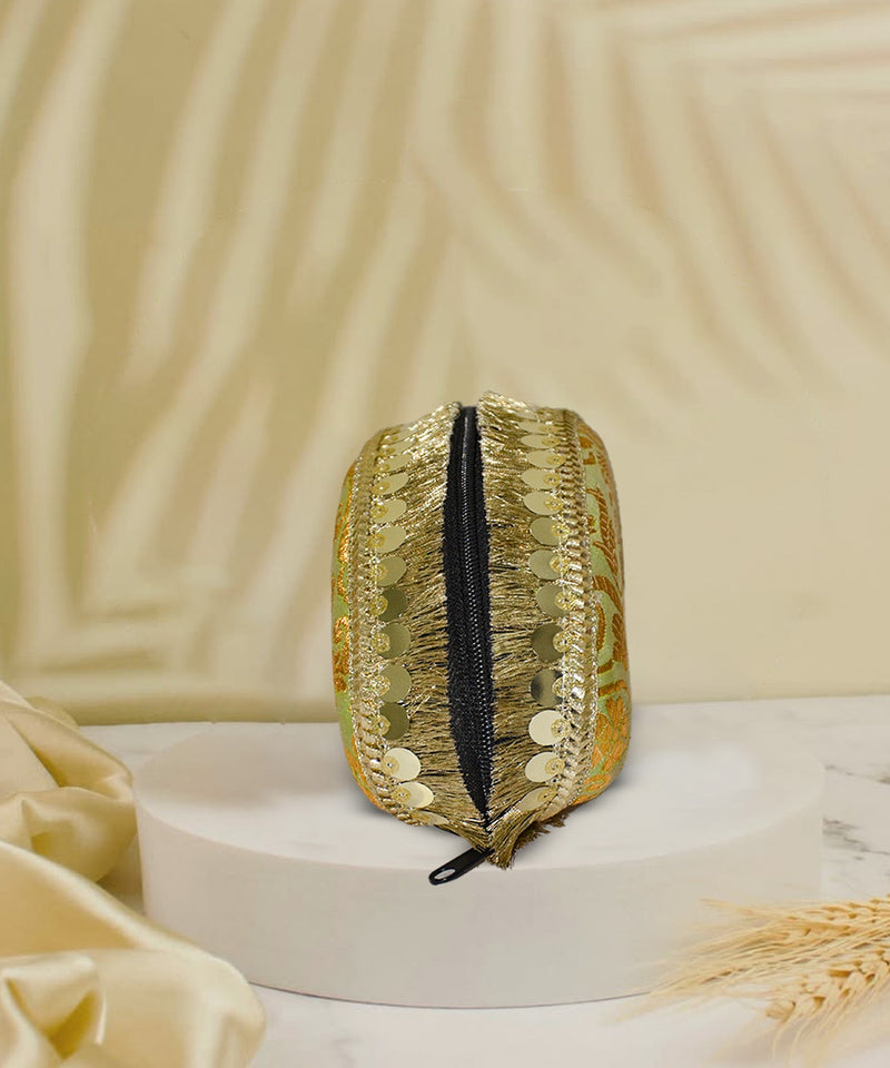 Banarasi  Silk Sunglasses Case | pistachio