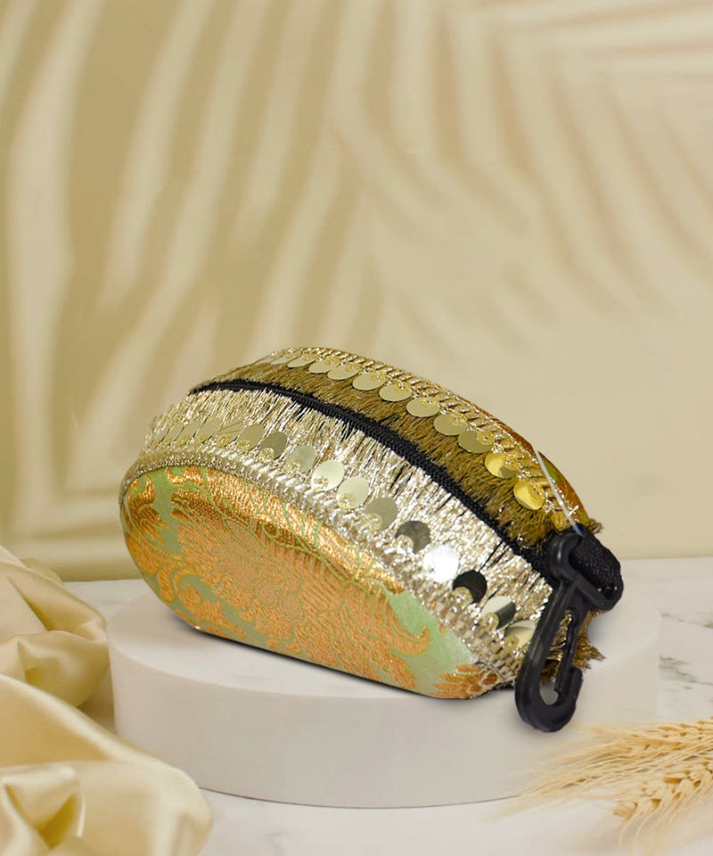 Banarasi  Silk Sunglasses Case | pistachio