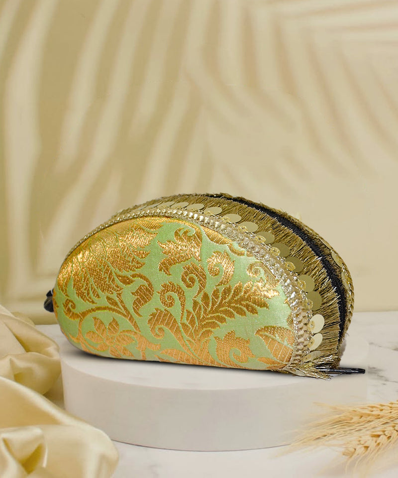 Banarasi  Silk Sunglasses Case | pistachio