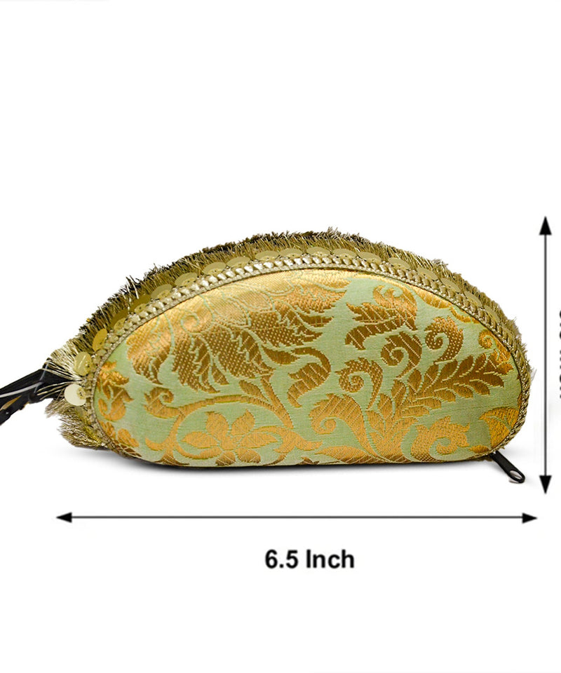 Banarasi  Silk Sunglasses Case | pistachio