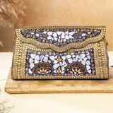 Pebble Metallic Clutch | Gold Colour - ArtFlyck