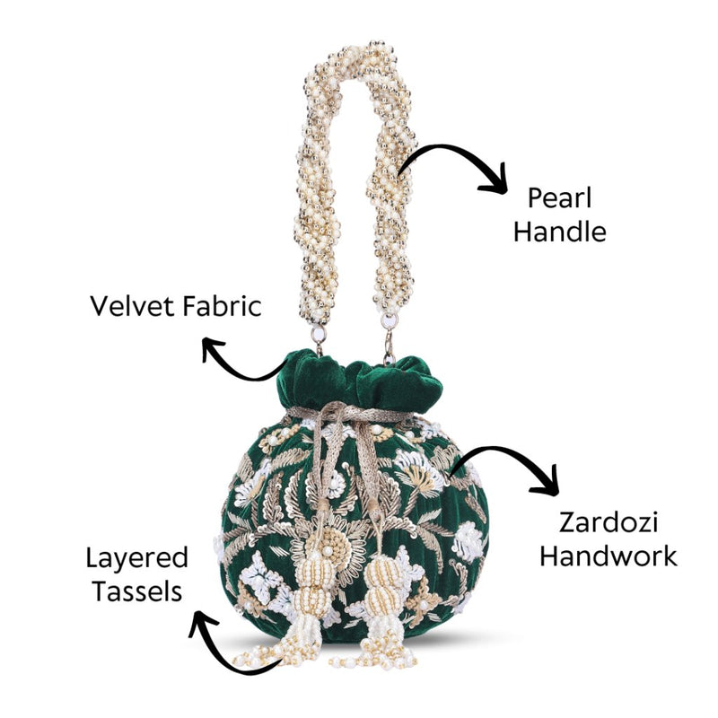 Adah Emerald Potli | Made to Order - ArtFlyck