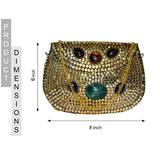 Beaded Druzzy Stone Metal Clutch - ArtFlyck