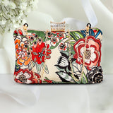 Bloomy Rose Hand Embroidered Multi Color Clutch - ArtFlyck