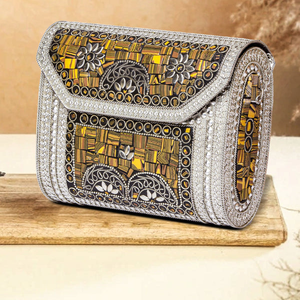 Bohemia-Style Clutch | Silver Colour - ArtFlyck