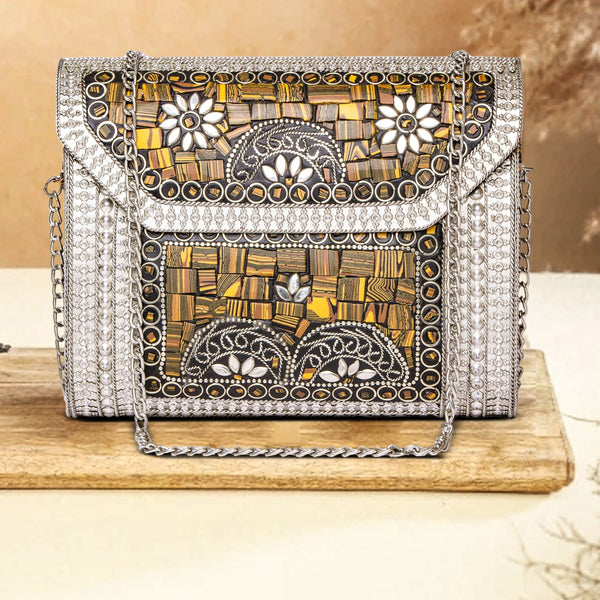 Bohemia-Style Clutch | Silver Colour - ArtFlyck