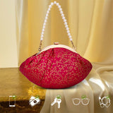 Brocade Silk Batua Bag | Pink - ArtFlyck