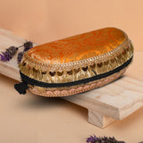 Brocade Silk Mirror Sunglasses Case | Blue-Orange - ArtFlyck