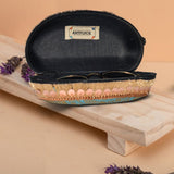 Brocade Silk Mirror Sunglasses Case | Blue-Orange - ArtFlyck