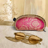 Brocade Silk Mirror Sunglasses Case | Margenta - ArtFlyck