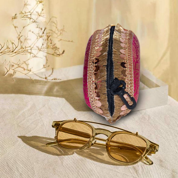 Brocade Silk Mirror Sunglasses Case | Margenta - ArtFlyck
