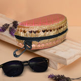 Brocade Silk Mirror Sunglasses Case | Pink - ArtFlyck