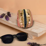 Brocade Silk Mirror Sunglasses Case | Pink - ArtFlyck