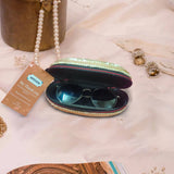 Brocade Silk Sunglasses Case | Golden - ArtFlyck