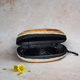 Brocade Silk Sunglasses Case | Mustard - ArtFlyck
