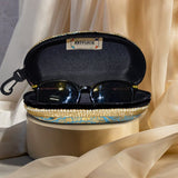 Brocade Silk Sunglasses Case | Turquoise - ArtFlyck