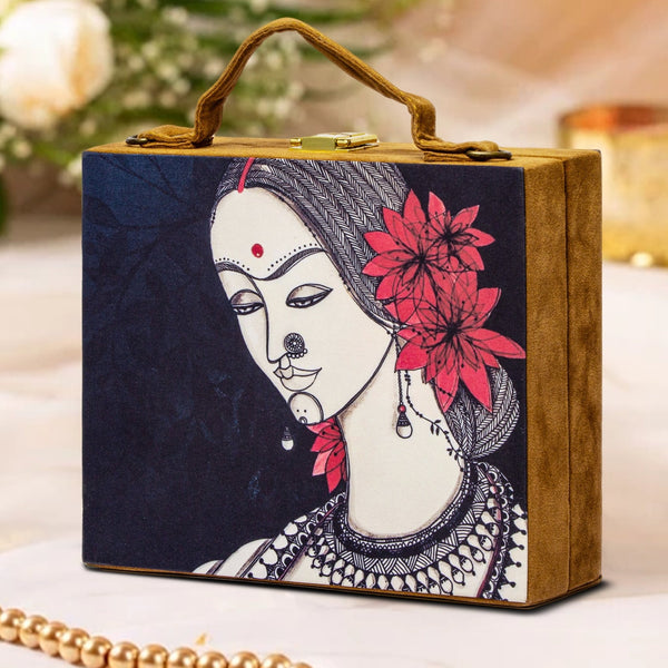 Dulhan Suede Evening Clutch - ArtFlyck