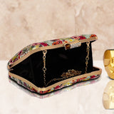 Floral Hand Embroidered Multi Color Clutch - ArtFlyck