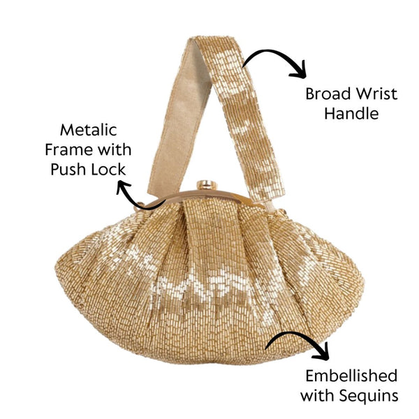 Golden Cutdana Batua Bag - ArtFlyck